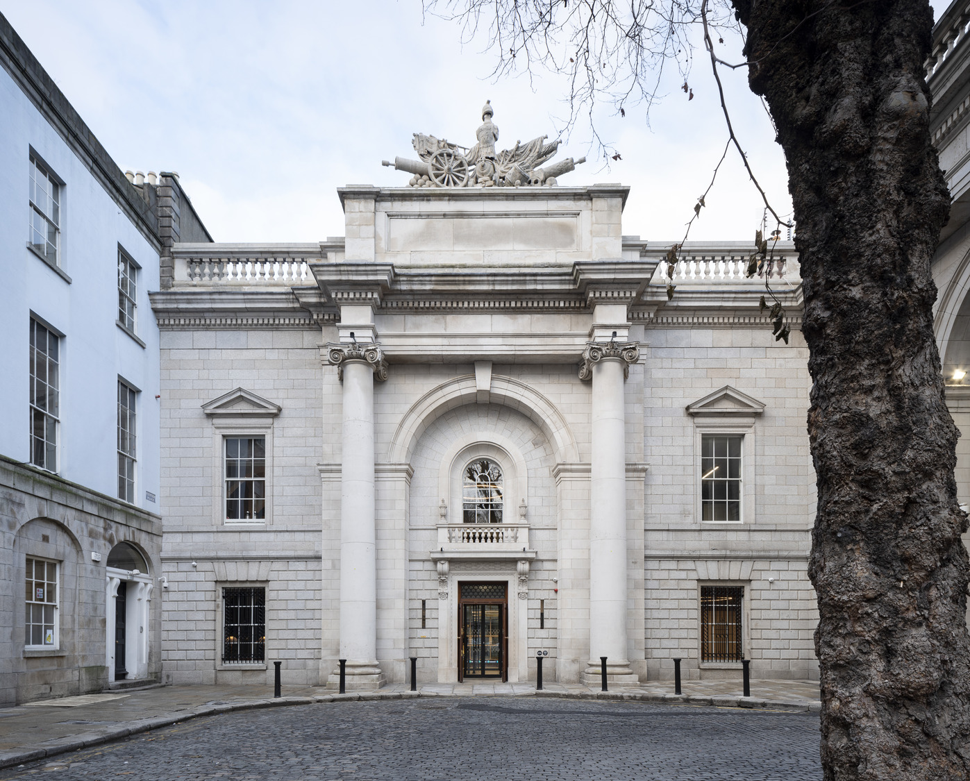 The Palladian-fronted facade of the Foster Place entrance of the Irish Stock Exchange.