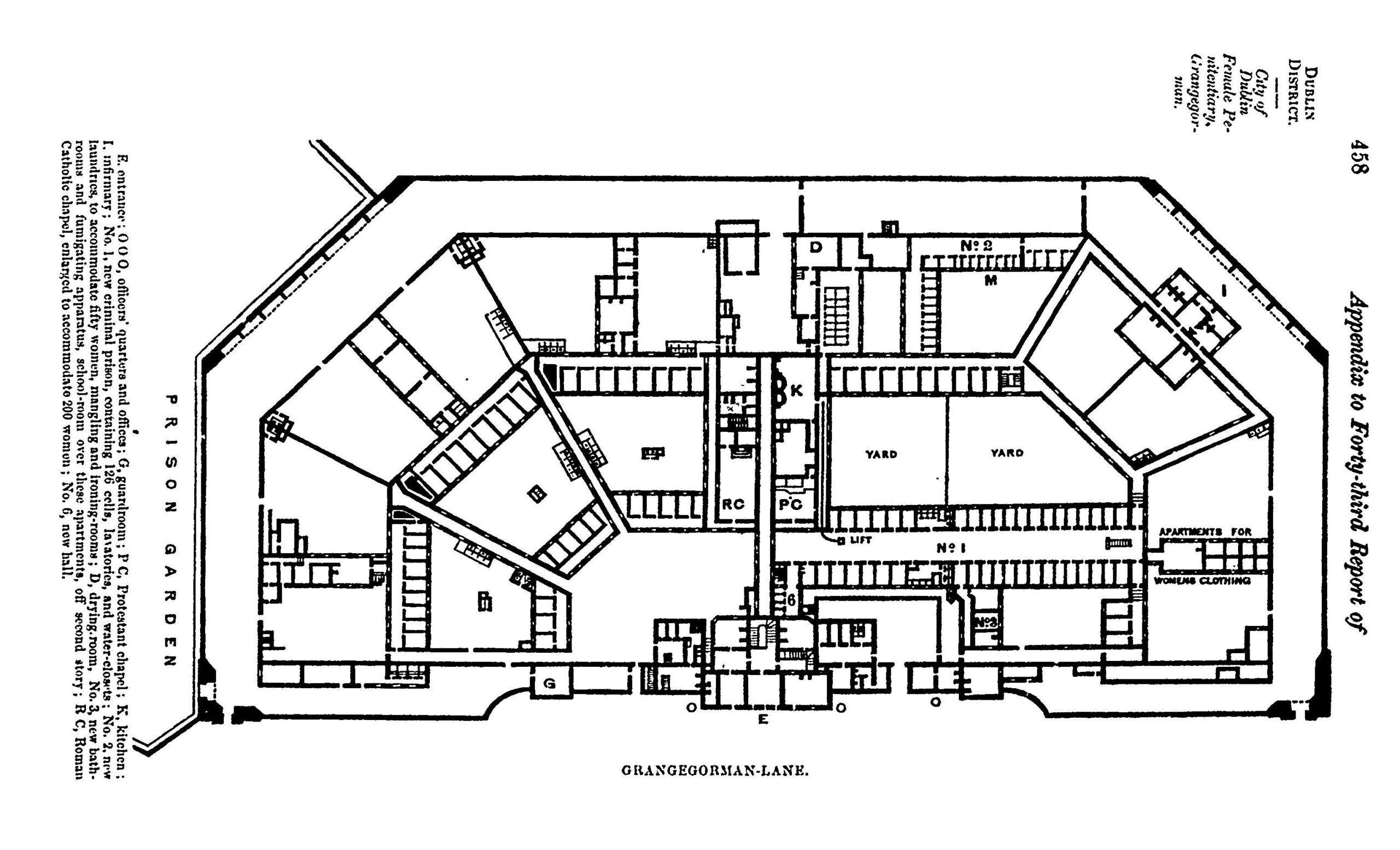 Ground plan of Grangegorman Female Penitentiary, 1864