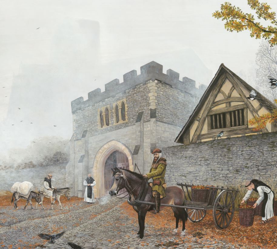 Reconstruction Drawing of St Mary's Abbey medieval Gatehouse