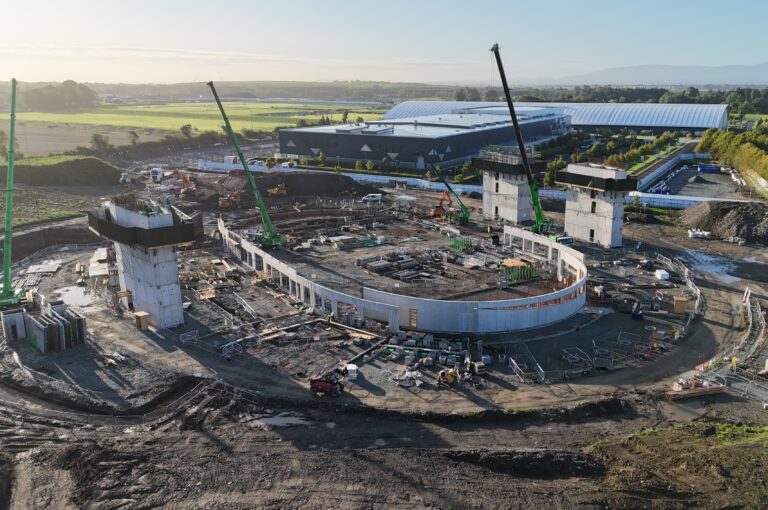 The National Velodrome and Badminton Centre at Sport Ireland – Walls Construction Site